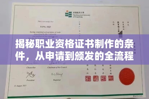 武乡揭秘职业资格证书制作的条件，从申请到颁发的全流程解析